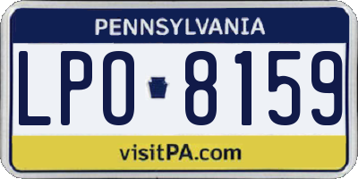 PA license plate LPO8159
