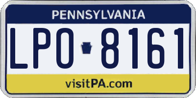 PA license plate LPO8161