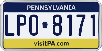 PA license plate LPO8171