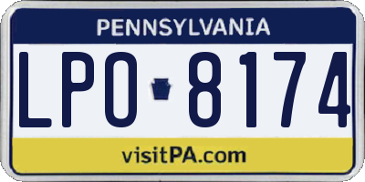 PA license plate LPO8174