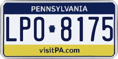PA license plate LPO8175