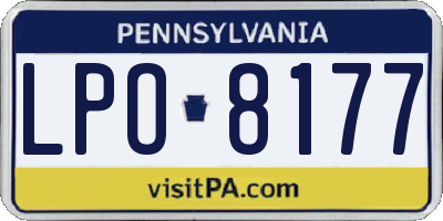 PA license plate LPO8177