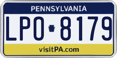 PA license plate LPO8179