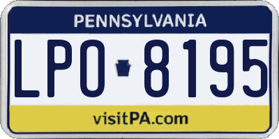 PA license plate LPO8195