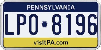 PA license plate LPO8196
