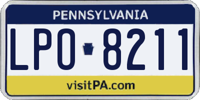 PA license plate LPO8211