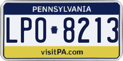 PA license plate LPO8213