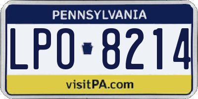 PA license plate LPO8214