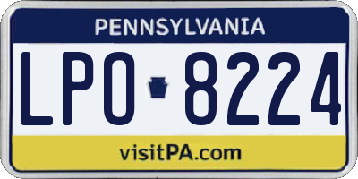 PA license plate LPO8224