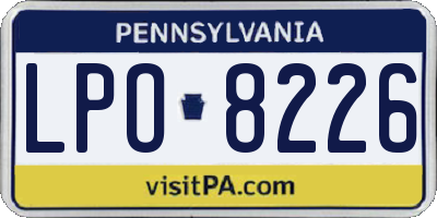 PA license plate LPO8226