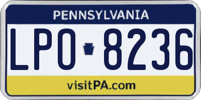 PA license plate LPO8236