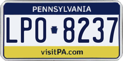 PA license plate LPO8237
