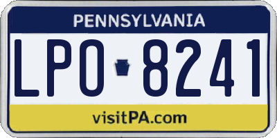 PA license plate LPO8241