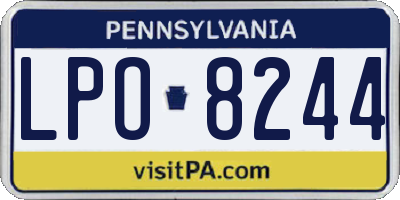 PA license plate LPO8244