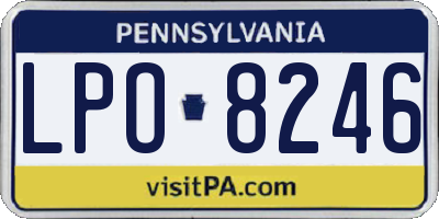 PA license plate LPO8246