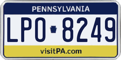 PA license plate LPO8249