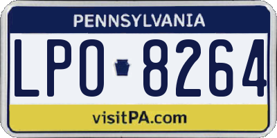 PA license plate LPO8264