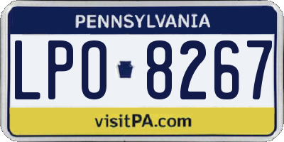 PA license plate LPO8267
