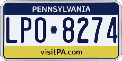 PA license plate LPO8274