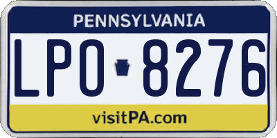 PA license plate LPO8276