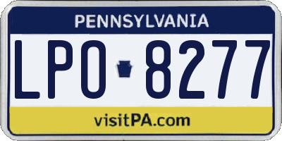 PA license plate LPO8277