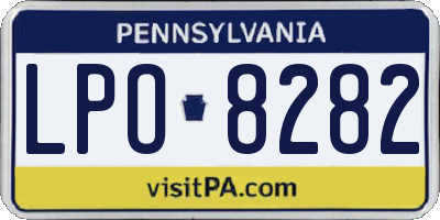 PA license plate LPO8282