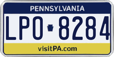 PA license plate LPO8284