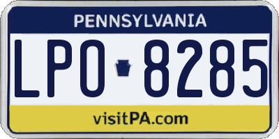 PA license plate LPO8285