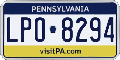 PA license plate LPO8294