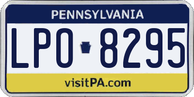 PA license plate LPO8295