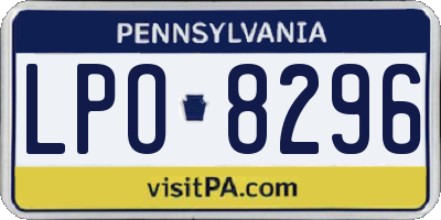PA license plate LPO8296