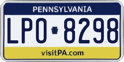 PA license plate LPO8298