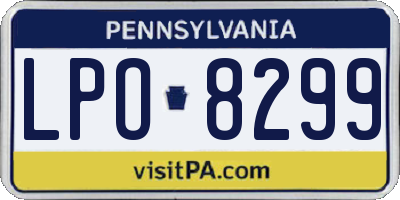 PA license plate LPO8299