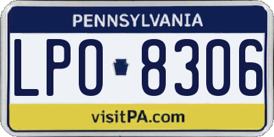 PA license plate LPO8306