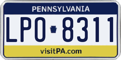 PA license plate LPO8311