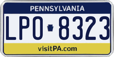 PA license plate LPO8323