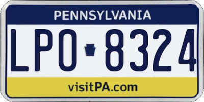 PA license plate LPO8324
