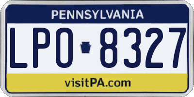 PA license plate LPO8327
