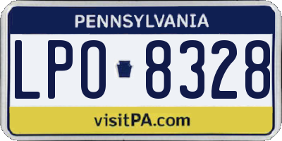 PA license plate LPO8328