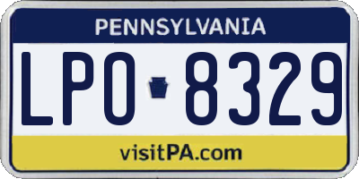 PA license plate LPO8329