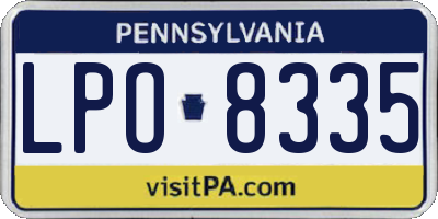 PA license plate LPO8335