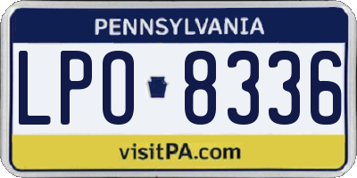 PA license plate LPO8336