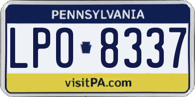 PA license plate LPO8337