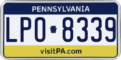 PA license plate LPO8339