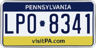 PA license plate LPO8341