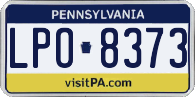 PA license plate LPO8373