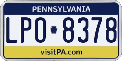 PA license plate LPO8378