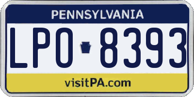 PA license plate LPO8393