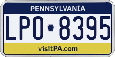 PA license plate LPO8395
