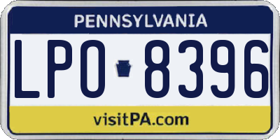 PA license plate LPO8396
